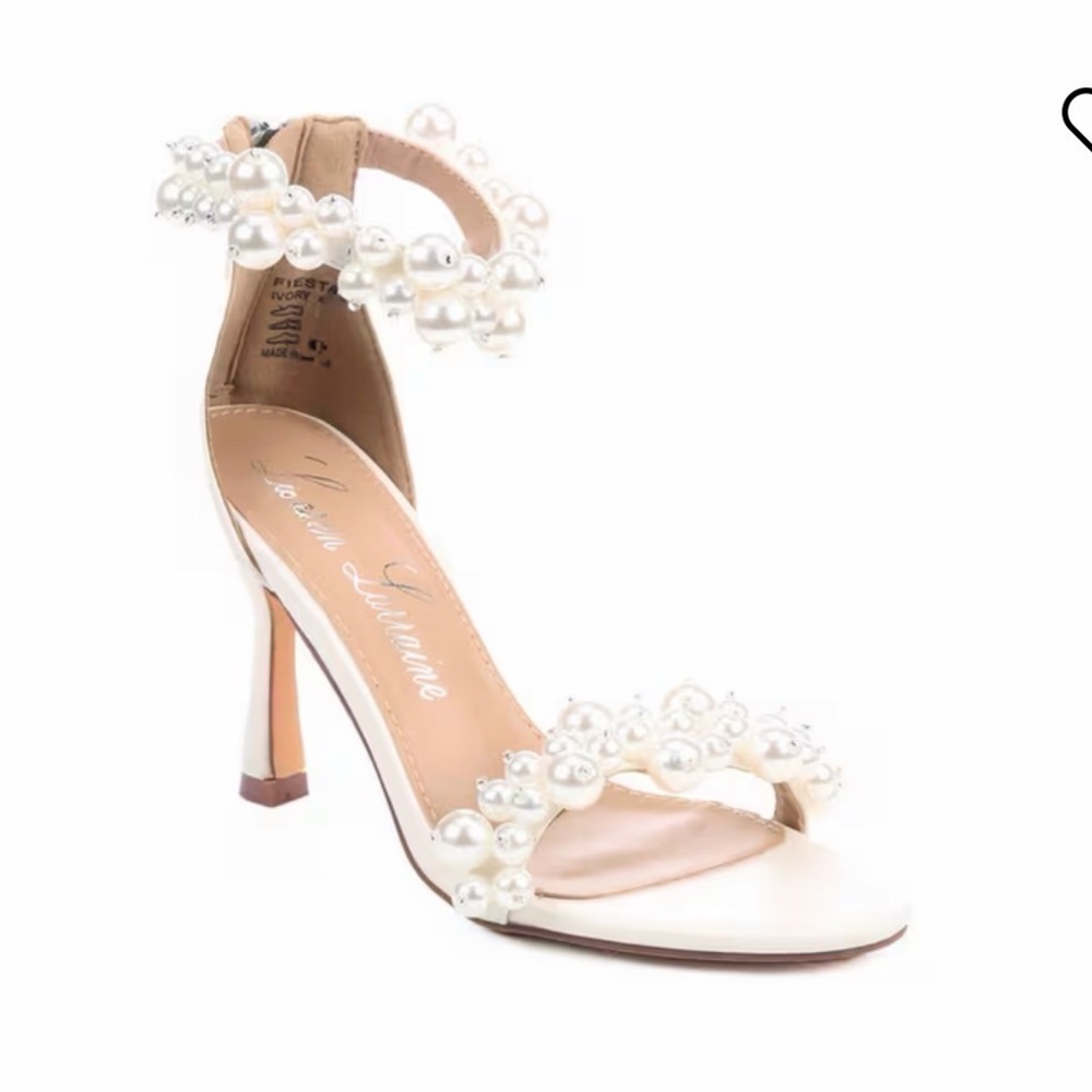 Lauren Lorraine Pearl Shoes Sandals Heels Size 7 Dressy Prom Wedding Lavender